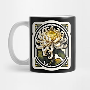 Art Nouveau Chrysanthemum November Birth Month Flower Mug